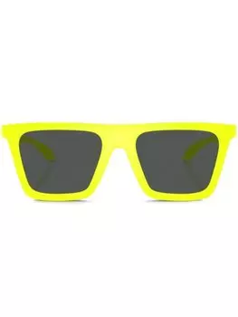 Солнцезащитные очки в прямоугольной оправе с декором Greca Versace Eyewear, желтый