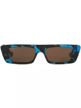 Солнцезащитные очки в прямоугольной оправе с логотипом Gucci Eyewear, зеленый