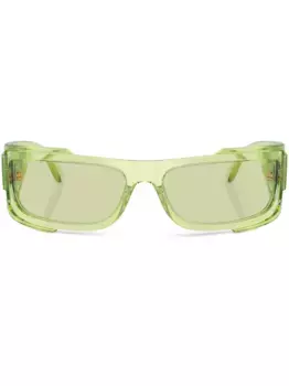 Солнцезащитные очки в прямоугольной оправе с логотипом Versace Eyewear, зеленый