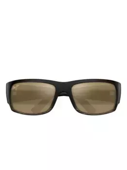 Солнцезащитные очки в прямоугольной оправе с символикой Кубка мира Maui Jim, коричневый