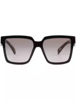 Солнцезащитные очки в прямоугольной оправе с логотипом Prada Eyewear, черный