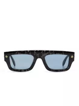 Солнцезащитные очки в прямоугольной оправе с шипами Alexander McQueen Eyewear, черный