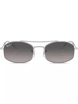 Солнцезащитные очки в прямоугольной оправе с логотипом Ray-Ban, серебяный