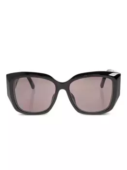 Солнцезащитные очки в прямоугольной оправе с логотипом BB Balenciaga Eyewear, черный