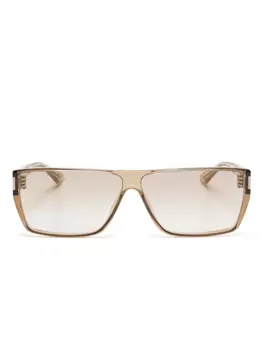 Солнцезащитные очки в прямоугольной оправе Saint Laurent Eyewear, коричневый