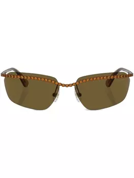 Солнцезащитные очки в прямоугольной оправе Swarovski, коричневый
