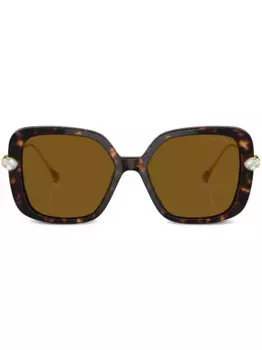 Солнцезащитные очки в прямоугольной оправе Swarovski, зеленый