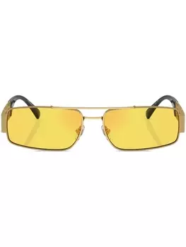 Солнцезащитные очки в прямоугольной оправе Versace Eyewear, золотистый