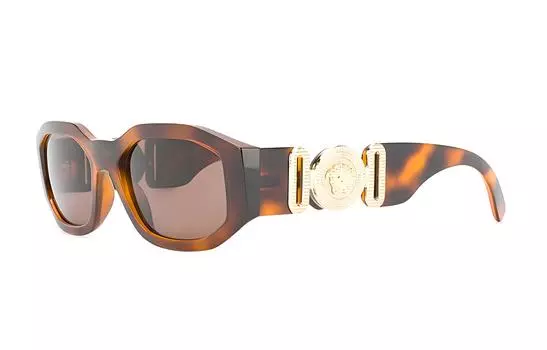 Солнцезащитные очки в прямоугольной оправе VERSACE, коричневый