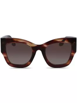 Солнцезащитные очки в прямоугольной оправе Victoria Beckham Eyewear, коричневый