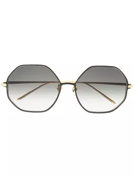 Солнцезащитные очки в шестиугольной оправе Linda Farrow, золотой