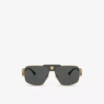 Солнцезащитные очки в стальной оправе ve2251 Versace, желтый