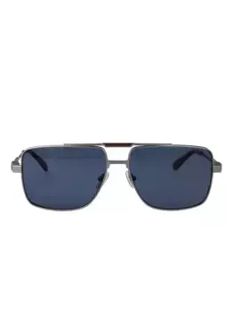 Солнцезащитные очки в титановой квадратной оправе Ferragamo Eyewear, серебяный