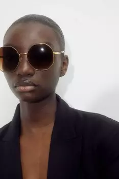 Солнцезащитные очки в узкой оправе H&M, коричневый