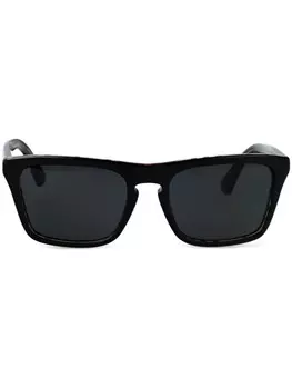 Солнцезащитные очки в винтажном стиле с клетчатым узором Burberry Eyewear, черный