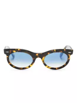 Солнцезащитные очки Wayfarer в овальной оправе Ray-Ban, коричневый