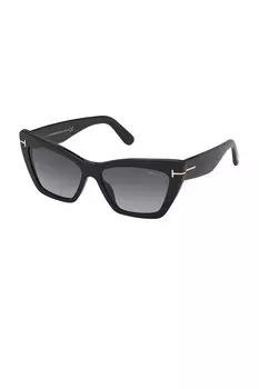 Солнцезащитные очки Wyatt Tom Ford, shiny black & gradient smoke lens