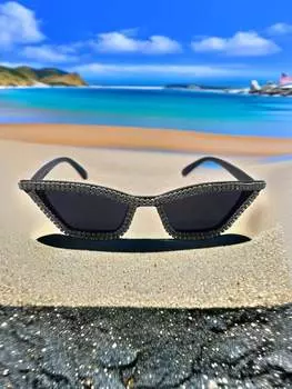 Солнцезащитные очки Y2k для вечеринки, черный