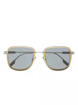 Солнцезащитные очки Zegna в квадратной оправе, серебряный