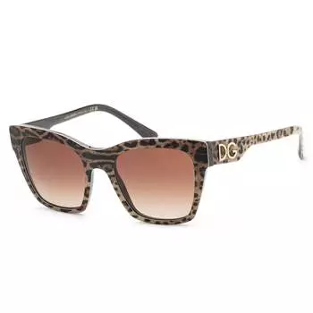 Солнцезащитные очки женские Dolce & Gabbana Leo Brown On Black 53 мм