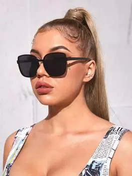 Солнцезащитные очки женские квадратные, черный