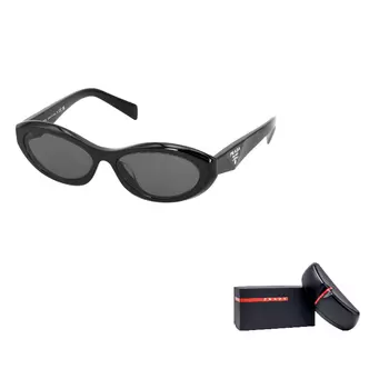 Солнцезащитные очки женские Prada овальные, черный