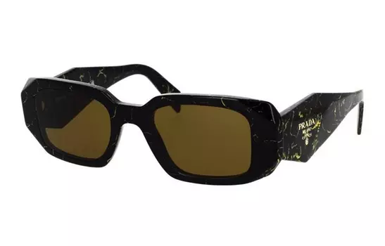 Солнцезащитные очки женские Prada с мраморным эффектом, черный
