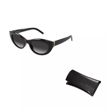 Солнцезащитные очки женские Saint Laurent Cat-Eye с логотипом, черный
