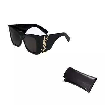 Солнцезащитные очки женские Saint Laurent в квадратной оправе, черный