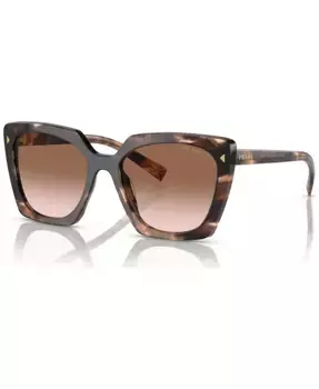 Солнцезащитные очки женские Signature Square, PR 23ZS PRADA, коричневый