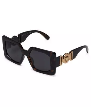 Солнцезащитные очки женские Versace в квадратной оправе, коричневый