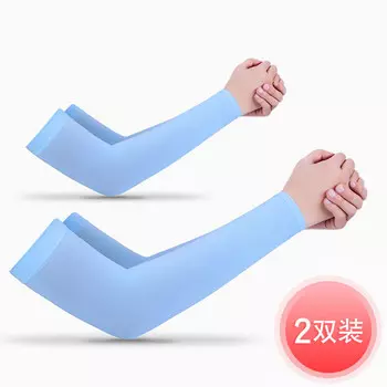 Солнцезащитные рукава Xianluozi, летние тонкие рукава, рукава из ледяного шелка, плоский вырез, 2 пары синего цвета — один размер подходит всем
