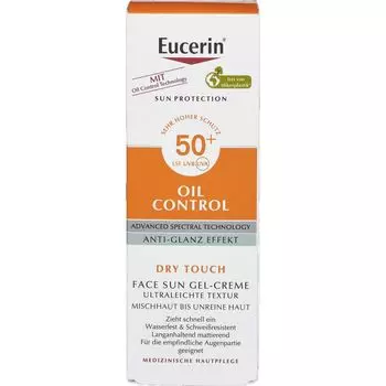 Солнцезащитный гель для лица Dry Touch с контролем жирности SPF 50+ Eucerin, 50 ml