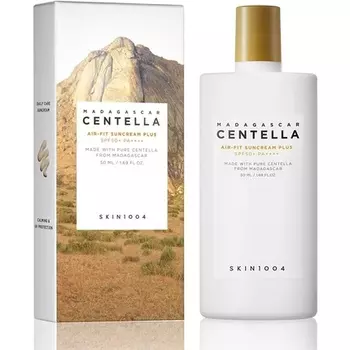 Солнцезащитный крем Air-Fit Plus с центеллой Мадагаскарской SPF 50+ PA++++ бежевый с оттенком Skin1004