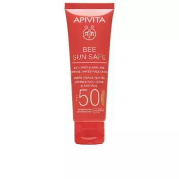 Солнцезащитный крем Bee Sun Safe Crema Antiedad Y Antimanchas Con Color Spf 50 Apivita, 50 мл