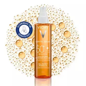 Солнцезащитный крем capital soleil aceite invisible protector solar spf 50+ Vichy, объем spf 50 200 мл