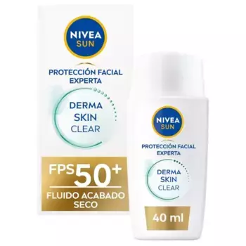Солнцезащитный крем derma skin clear proteccin facial fps50+ Nivea, объем spf 50 40 мл