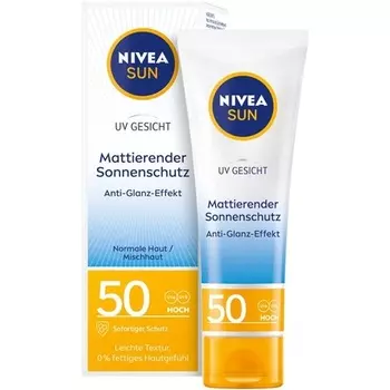 Солнцезащитный крем для лица с матовой защитой от солнца Spf 50, 50 мл, Nivea