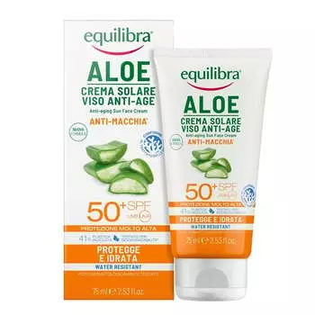 Солнцезащитный крем для лица SPF50+ UVA/UVB, 75мл Equilibra Aloe Solare, Inna marka