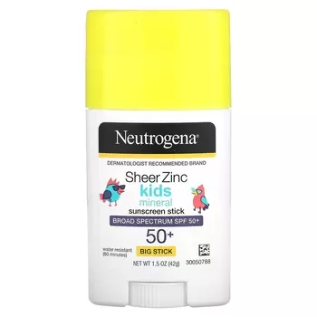 Солнцезащитный крем-карандаш Neutrogena Kids SPF 50+ с чистым цинком и минералами, 42 гр.