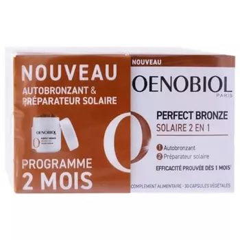 Солнцезащитный крем Oenobiol Perfect Bronze 2-в-1, упаковка из 2 капсул по 30 штук Markenlos