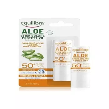 Солнцезащитный крем Solar Aloe Stick SPF 50+ на основе алоэ вера для чувствительных зон 12 мл Equilibra