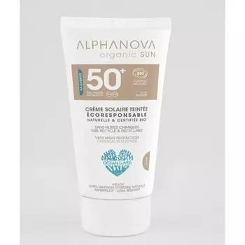 Солнцезащитный крем SPF50+ Nude Tinted Cream без отдушек, органический, 50 г Alphanova