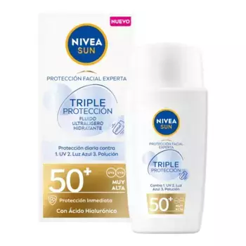 Солнцезащитный крем sun facial triple protect spf50+ Nivea, объем 40 мл