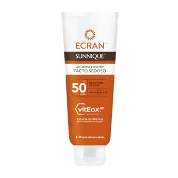 Солнцезащитный крем sunnique protector solar gel crema tacto sedoso Ecran, объем 250 мл