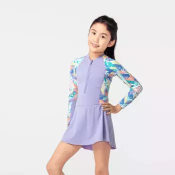 Солнцезащитный купальник-платье с длинными рукавами для девочек SUZY PURPLE OLAIAN