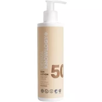 Солнцезащитный лосьон Dermaknowlogy Spf50 для чувствительной кожи — коралловый и эко-сертифицированный, водостойкий, веганский, 200 мл, Dermaknowlogy
