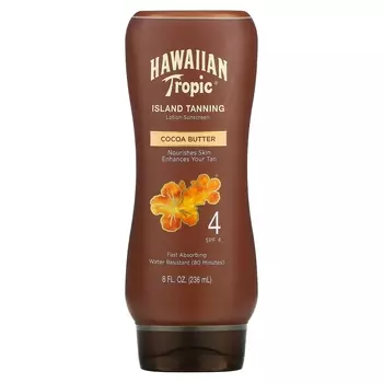 Солнцезащитный лосьон для загара Hawaiian Tropic Island с маслом какао SPF 4, 8 жидких унций (236 мл)