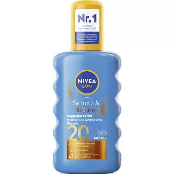 Солнцезащитный спрей для защиты и загара SPF 20 NIVEA, 200 ml