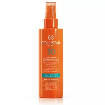 Солнцезащитный спрей с SPF30 active protection milk spray spf30 Collistar, 200 мл